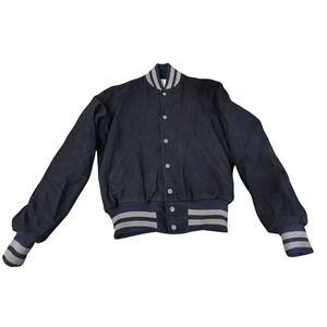 VTG United States US Merchant Marine Academy Snap Button Varsity Jacket Small